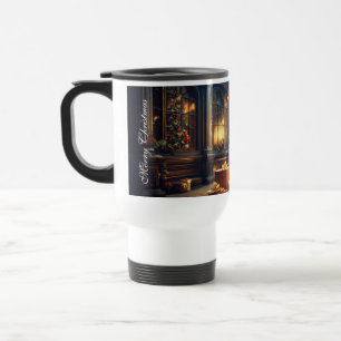 Xmas Motif with Presents Under the Christmas Tree  Travel Mug