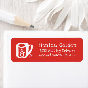 Xmas Mug Doodle CHRISTMAS Holiday Return Address