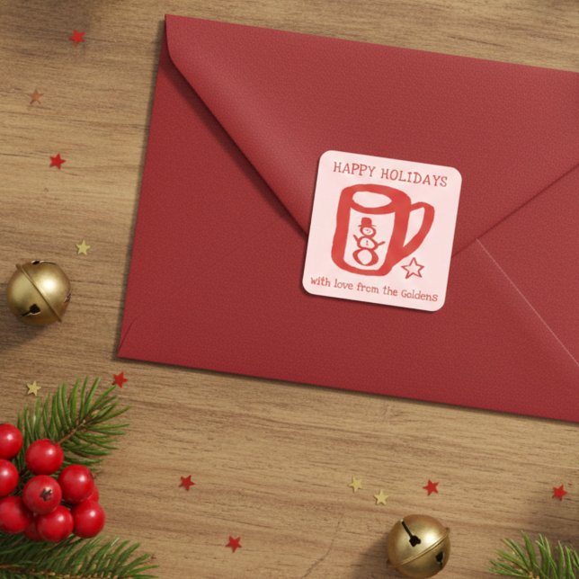 Xmas Mug Doodle CHRISTMAS Holiday To From Label (Xmas Mug Doodle CHRISTMAS Holiday To From Label Sticker
)