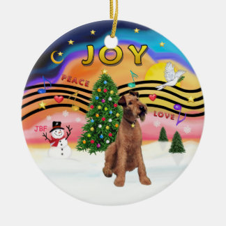 Xmas Music 2 - Irish Terrier Ceramic Ornament