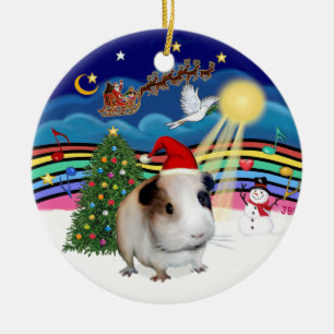 Xmas Music 3 - Guinea Pig #1 Ceramic Ornament