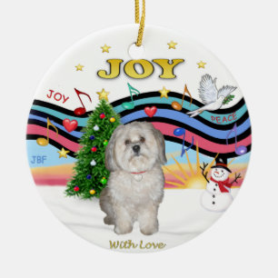 Xmas Music - Havanese (F) Ceramic Ornament