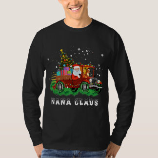 Xmas Nana Claus Red Truck Family Christmas Pajama T-Shirt