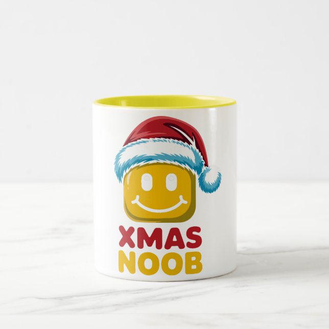 Xmas Noob Roblox - Personalized Christmas  Funny   Two-Tone Coffee Mug (Center)