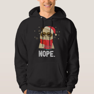 Xmas Nope Not Today Funny Cat Christmas Hoodie