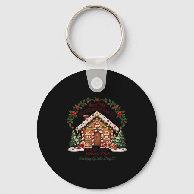Xmas North Le Gingerbread Bakery Baking Srits Brig Keychain (Front)