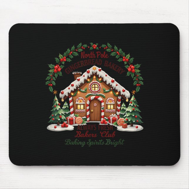 Xmas North Le Gingerbread Bakery Baking Srits Brig Mouse Pad (Front)