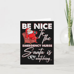 Xmas Nursing Healthcare Worker Emergency Nurse Chr Card