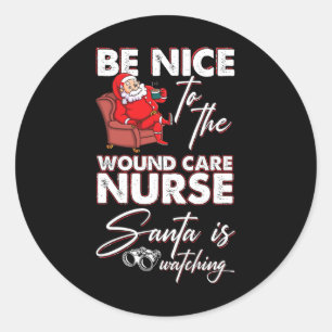 Xmas Nursing Healthcare Worker Wound Care Nurse Ch Classic Round Sticker
