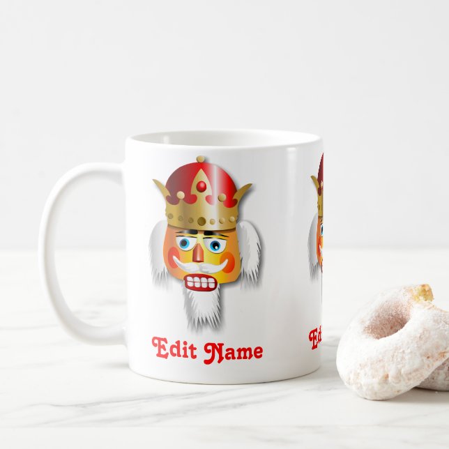 Xmas Nutcracker King With Gold Crown Coffee Mug (With Donut)