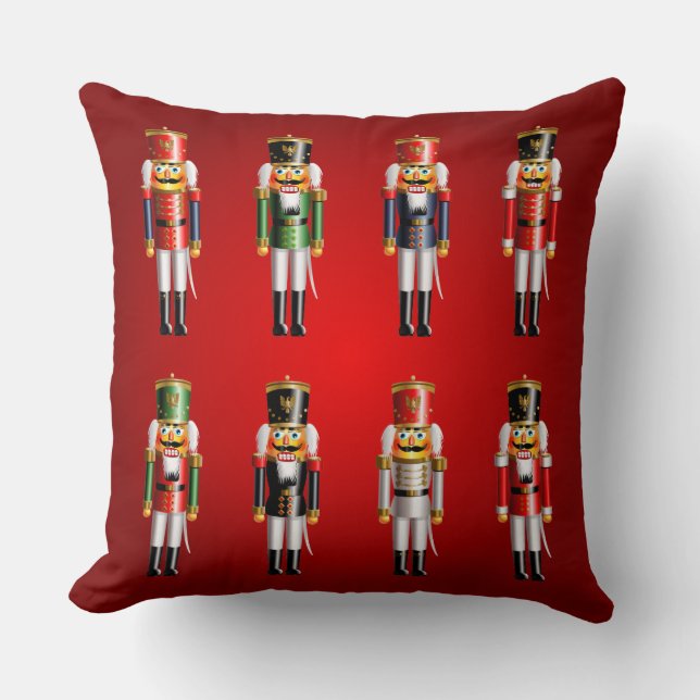 Xmas Nutcrackers Throw Pillow (Front)