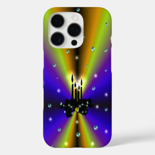 Xmas on Purple Yellow Rainbow with Pearls iPhone 16 Pro Case