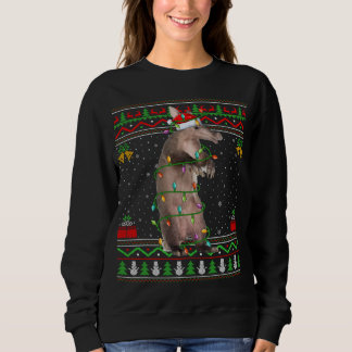 Xmas Pajama Red Plaid Christmas Lights Alligator A Sweatshirt