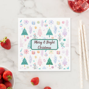 Xmas Paper Napkins Whimsical Holiday Dinner Table