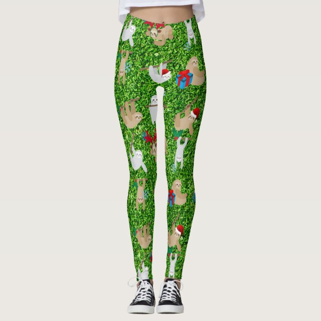 xmas paresseux leggings de Noël (Devant)
