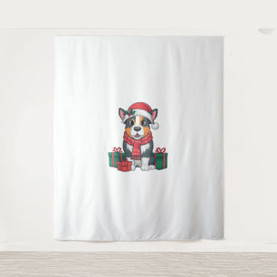Xmas Party Decoration Santa Australian Cattle Dog Tapestry
