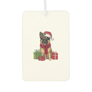 Xmas Party Decoration Santa Belgian Malinois Dog C Air Freshener