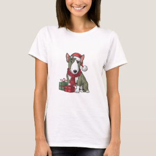 Xmas Party Decoration Santa Bull Terrier Dog Chris T-Shirt