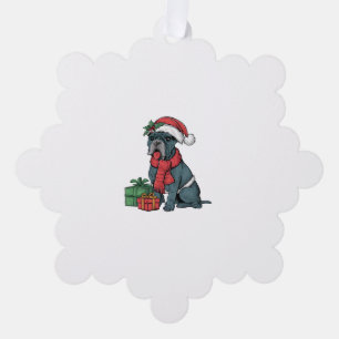 Xmas Party Decoration Santa Cane Corso Dog Christm Ornament Card