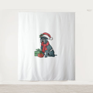Xmas Party Decoration Santa Cane Corso Dog Christm Tapestry