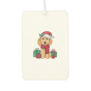 Xmas Party Decoration Santa Goldendoodle Dog Chris Air Freshener