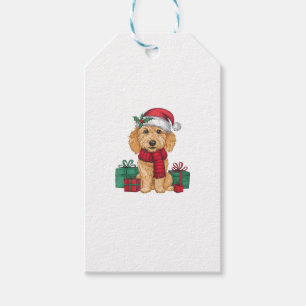 Xmas Party Decoration Santa Goldendoodle Dog Chris Gift Tags