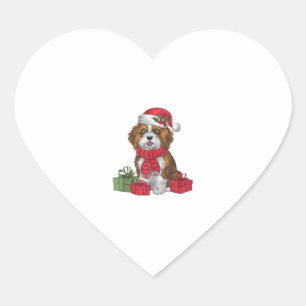 Xmas Party Decoration Santa Havanese Dog Christmas Heart Sticker