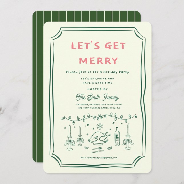 Xmas Party HolidayHand Drawn Funky Handwritting In Invitation (Creator Uploaded)