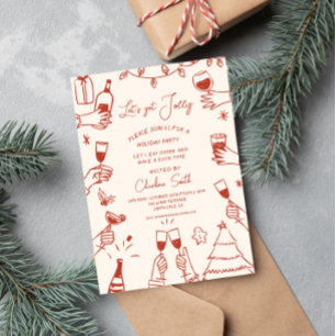 Xmas Party HolidayHand Drawn Funky Handwritting Invitation