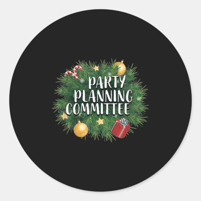 Xmas Party Planning Tees &amp; Aparel _ Red Party  Classic Round Sticker (Front)