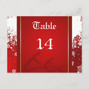Xmas party table number postcard
