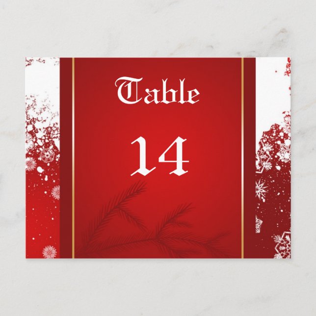 Xmas party table number postcard (Front)