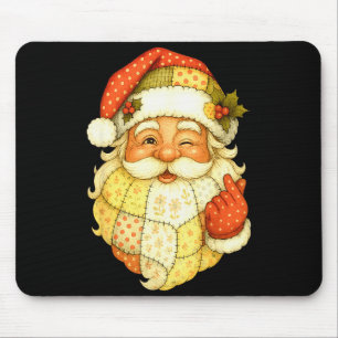Xmas Patchwork Santa Claus Christmas Funny Mens Wo Mouse Pad