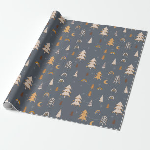 Xmas pattern boho style wrapping paper