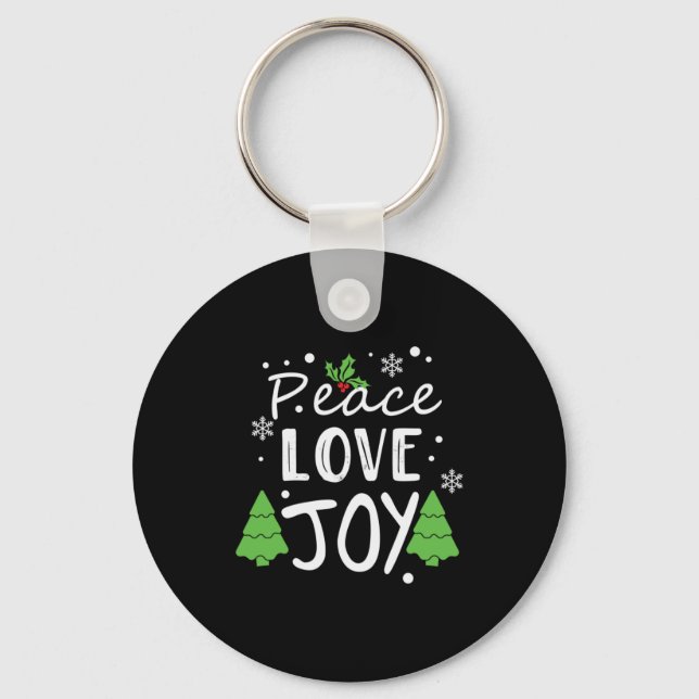 Xmas Peace Love Joy Keychain (Front)
