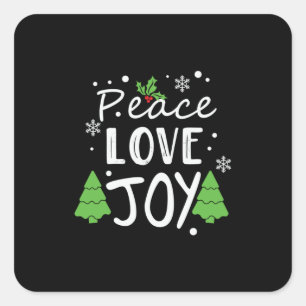 Xmas Peace Love Joy Square Sticker