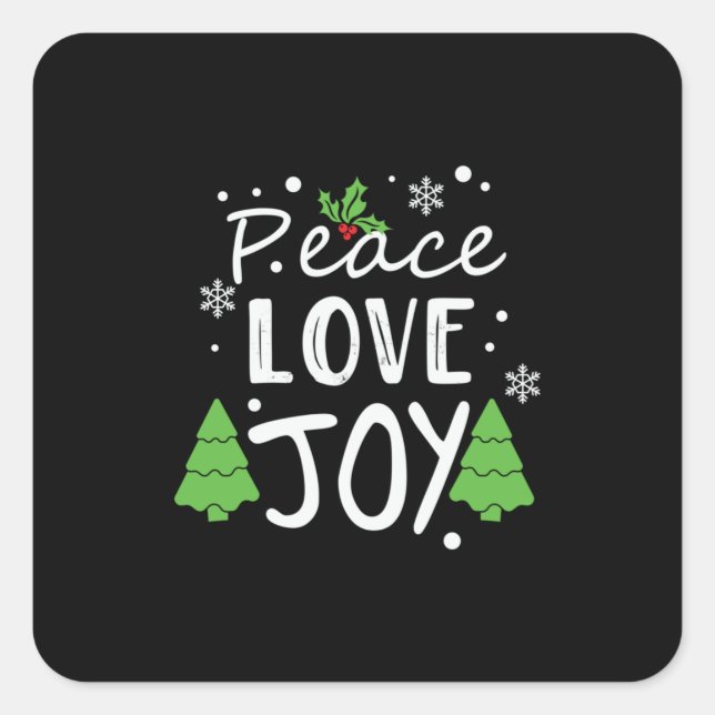 Xmas Peace Love Joy Square Sticker (Front)