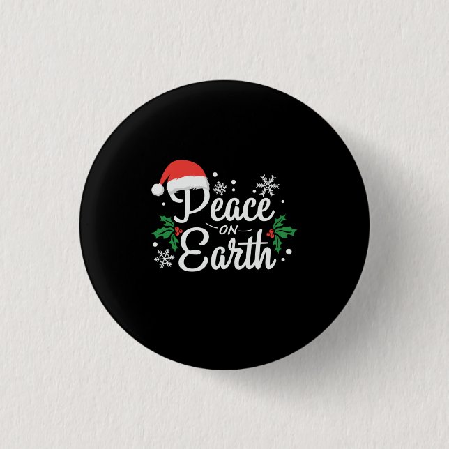 Xmas Peace On Earth 1 Inch Round Button (Front)