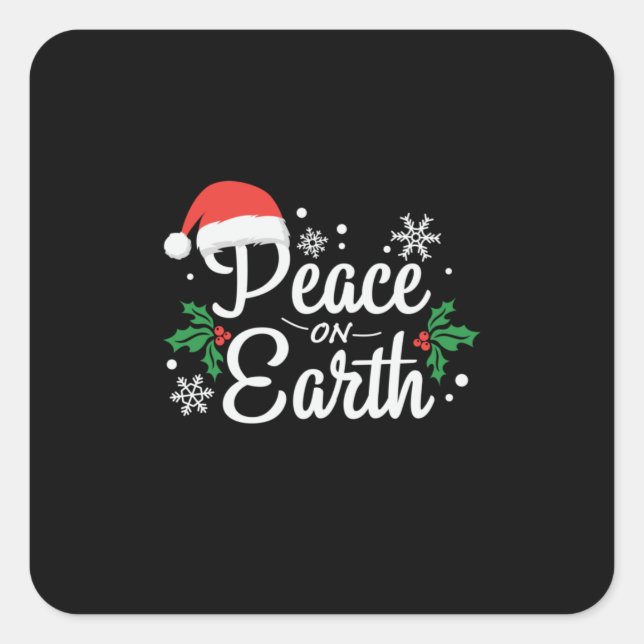 Xmas Peace On Earth Square Sticker (Front)