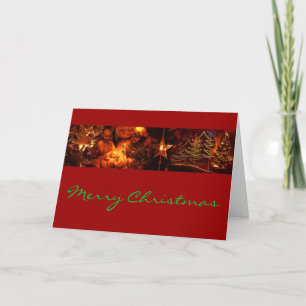 Xmas - Photo Stripe - Red Holiday Card