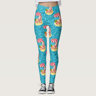 xmas plage santa claus leggings