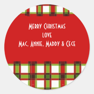 Xmas plaid label