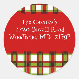 Xmas plaid label - Customized