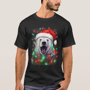 Xmas Polar Bear Tangled Christmas Lights  T-Shirt