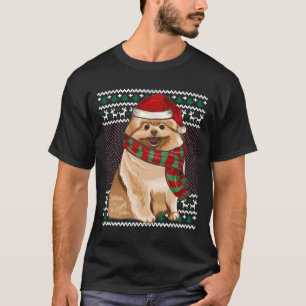 Xmas Pomeranian Dog Santa Hat Ugly Christmas T-Shirt
