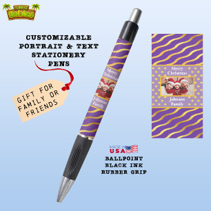Xmas Portrait Name Christmas Purple Gold Gifting🎁 Pen