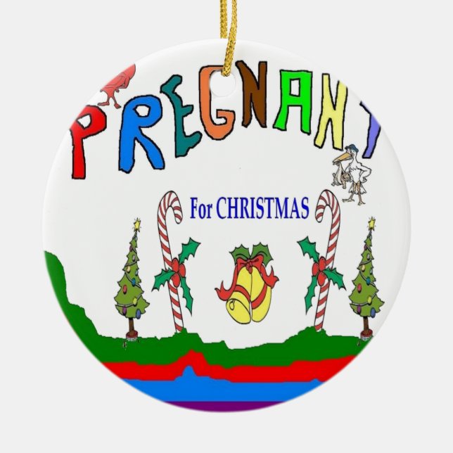 XMAS PREGNANCY CERAMIC ORNAMENT (Front)