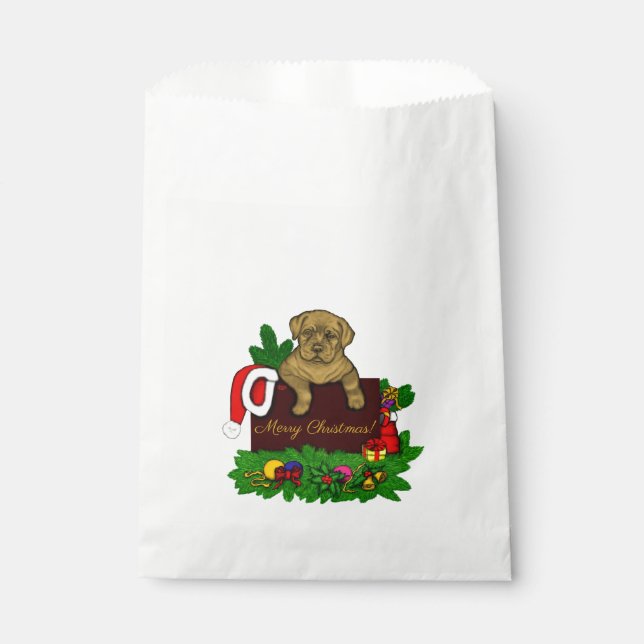 XMas Puppy Favour Bag (Front)