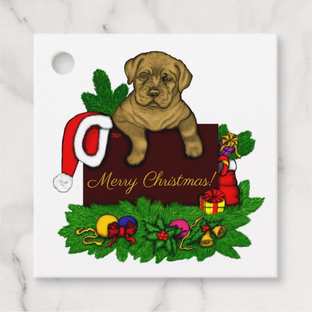 XMas Puppy Favour Tags (Front)