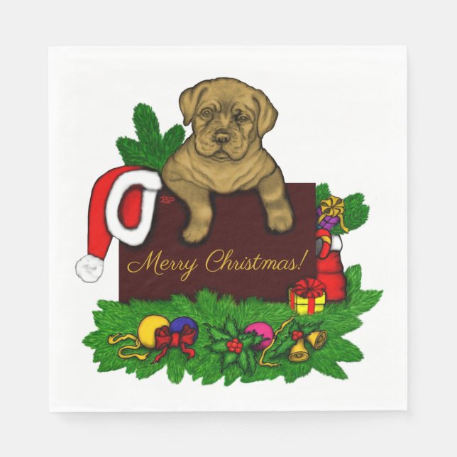 XMas Puppy Napkin (Front)